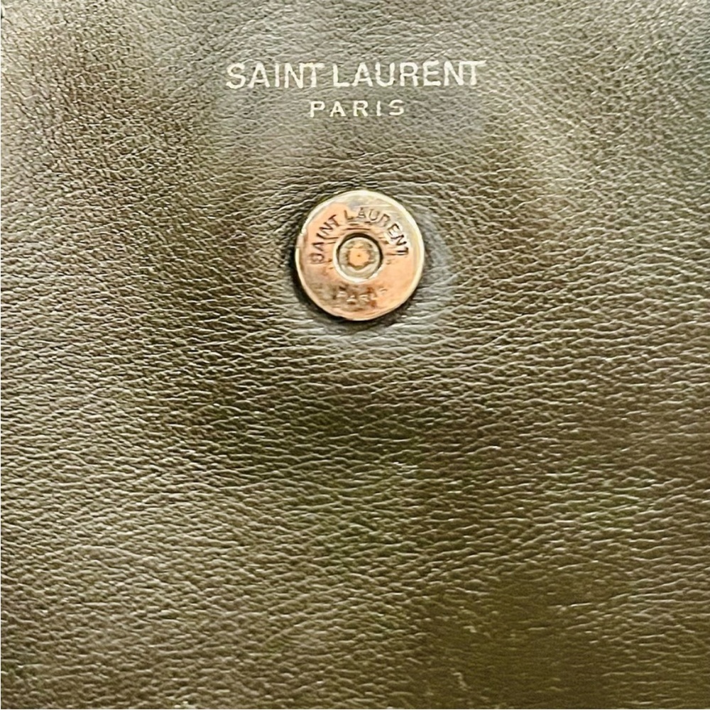 Saint Laurent YSL Logo Black Croc Embossed Leather Baby Downtown Cabas Tote - Picture 8 of 12